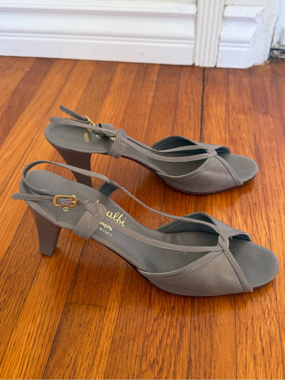 Vintage Leather Slingback Heels
